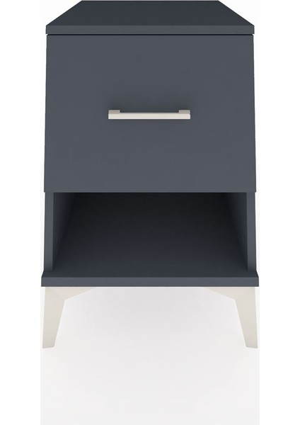 Kronos Komodin Tek Çekmeceli 44X59X64 Antrasit-Antrasit