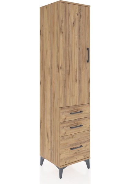 Hyperion Dolap 4 Raflı 3 Çekmeceli Tek Kapaklı 44X44X195 Çam-Çam fiyatları