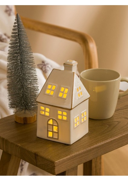 Beyaz Ev Görünümlü Dekoratif LED Işık, 17 Cm, Şık ve Modern Dekor Ürünleri