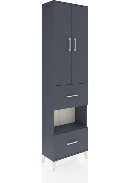 Arges Dolap 4 Raflı 2 Çekmeceli 2 Kapaklı 60X30X221 Antrasit-Antrasit fiyatları