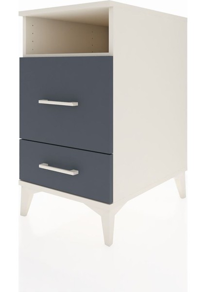 Kronos Komodin Tek Raflı 2 Çekmeceli 44X59X80 Aytaşı-Antrasit modelleri