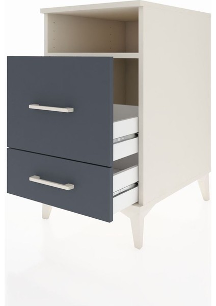 Kronos Komodin Tek Raflı 2 Çekmeceli 44X59X80 Aytaşı-Antrasit fırsatları