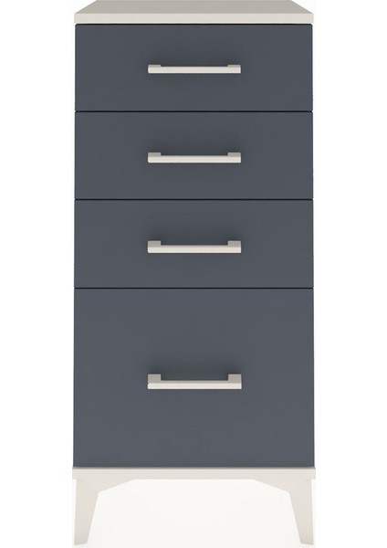 Arges Komodin 4 Çekmeceli 44X30X96 Aytaşı-Antrasit
