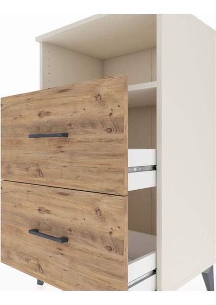 Hyperion Komodin Tek Raflı 2 Çekmeceli 60X44X106 Aytaşı-Çam indirimleri
