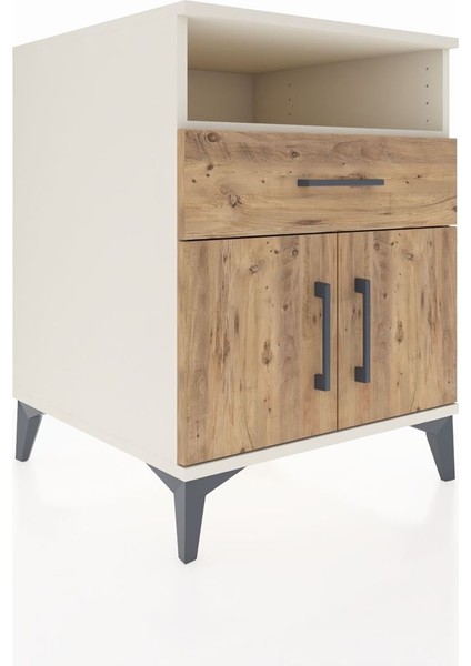 Kronos Komodin 2 Raflı Tek Çekmeceli 2 Kapaklı 60X59X80 Aytaşı-Çam fiyatları