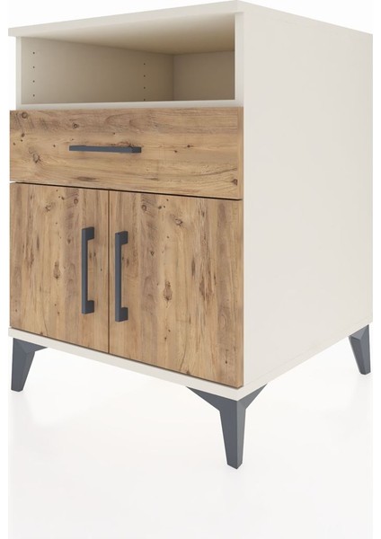 Kronos Komodin 2 Raflı Tek Çekmeceli 2 Kapaklı 60X59X80 Aytaşı-Çam modelleri