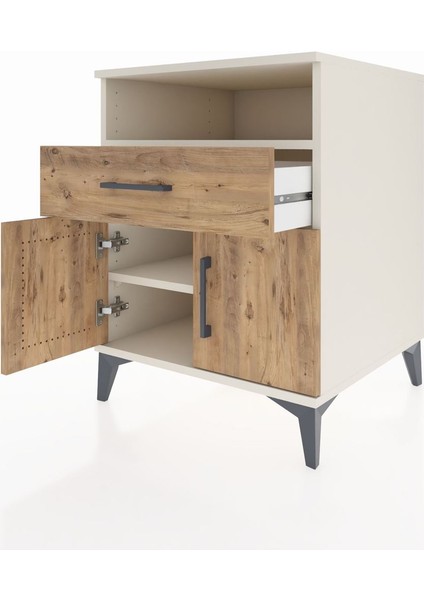 Kronos Komodin 2 Raflı Tek Çekmeceli 2 Kapaklı 60X59X80 Aytaşı-Çam fırsatları