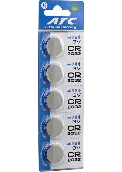 Atc Lithium Battery CR-2032 Para Pil Lityum 3V 5li Kart (5067)