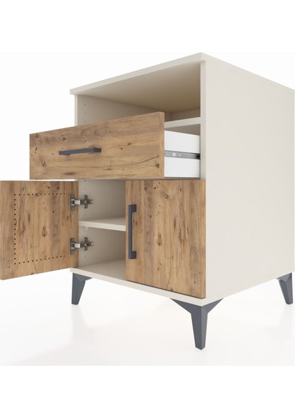 Kronos Komodin 2 Raflı Tek Çekmeceli 2 Kapaklı 60X59X80 Aytaşı-Çam indirimleri