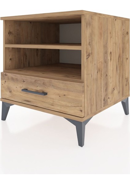 Kronos Komodin 2 Raflı Tek Çekmeceli 60X59X64 Çam-Çam indirimleri