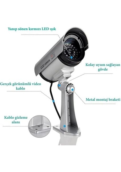 %100 Gerçekçi İç ve Dış Mekan İçin Sahte Güvenlik Kamerası – Caydırıcı Dekoratif Kamera modelleri