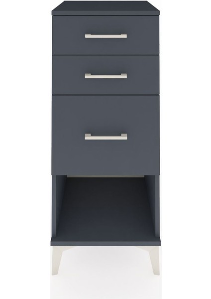 Hyperion Komodin 3 Çekmeceli 44X44X106 Antrasit-Antrasit