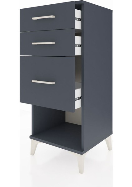 Hyperion Komodin 3 Çekmeceli 44X44X106 Antrasit-Antrasit fırsatları