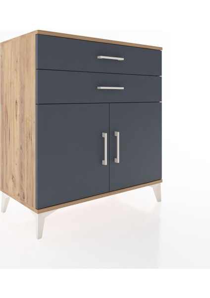 Hyperion Şifonyer Tek Raflı 2 Çekmeceli 2 Kapaklı 88X44X96 Çam-Antrasit fiyatları