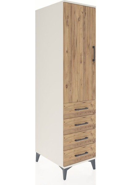 Kronos Dolap 2 Raflı 4 Çekmeceli Tek Kapaklı 44X59X182 Aytaşı-Çam fiyatları