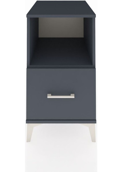 Kronos Komodin Tek Raflı Tek Çekmeceli 44X59X80 Antrasit-Antrasit