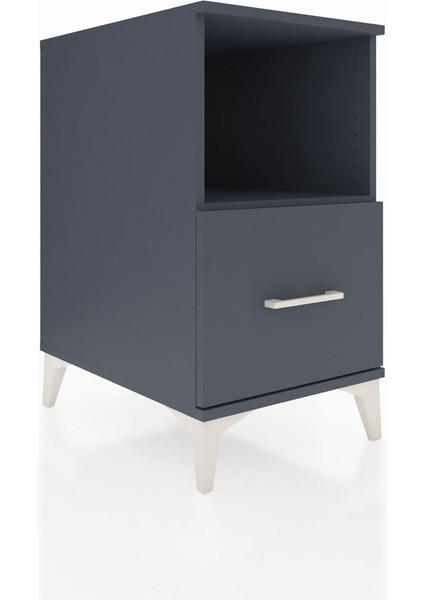 Kronos Komodin Tek Raflı Tek Çekmeceli 44X59X80 Antrasit-Antrasit fiyatları