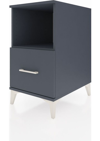 Kronos Komodin Tek Raflı Tek Çekmeceli 44X59X80 Antrasit-Antrasit modelleri