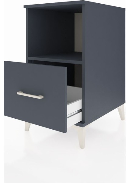 Kronos Komodin Tek Raflı Tek Çekmeceli 44X59X80 Antrasit-Antrasit fırsatları