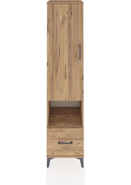 Hyperion Dolap 5 Raflı Tek Çekmeceli Tek Kapaklı 44X44X195 Çam-Çam