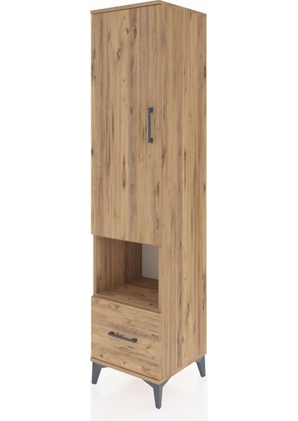 Hyperion Dolap 5 Raflı Tek Çekmeceli Tek Kapaklı 44X44X195 Çam-Çam modelleri