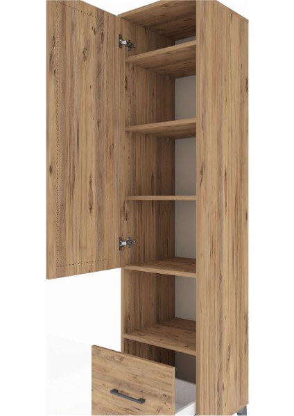 Hyperion Dolap 5 Raflı Tek Çekmeceli Tek Kapaklı 44X44X195 Çam-Çam indirimleri