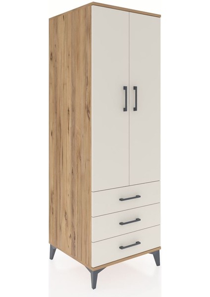 Kronos Dolap Tek Raflı 3 Çekmeceli Tek Askılı 60X59X182 Çam-Aytaşı fiyatları