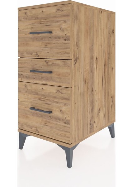 Kronos Komodin 3 Çekmeceli 44X59X96 Çam-Çam modelleri