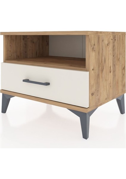 Hyperion Komodin Tek Raflı Tek Çekmeceli 60X44X48 Çam-Aytaşı modelleri