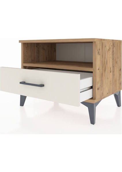 Hyperion Komodin Tek Raflı Tek Çekmeceli 60X44X48 Çam-Aytaşı fırsatları