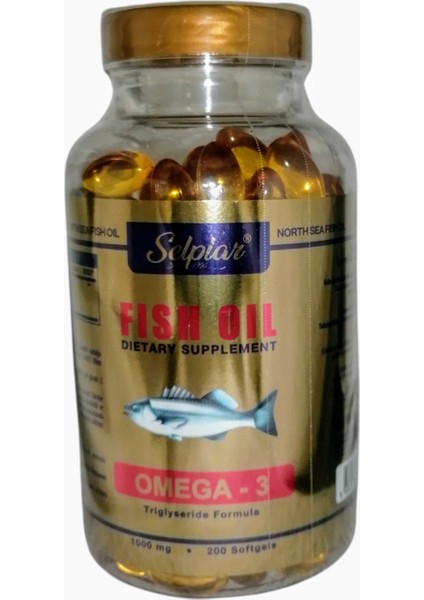Balık Yağı Omega 3 Içeren Takviye Edici Gıda 1000 Mg 200 Softgels Kapsül