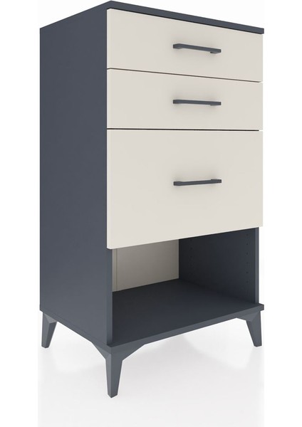 Hyperion Komodin 3 Çekmeceli 60X44X106 Antrasit-Aytaşı fiyatları