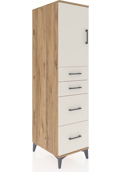 Kronos Dolap Tek Raflı 4 Çekmeceli Tek Kapaklı 44X59X182 Çam-Aytaşı fiyatları