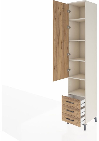 Hyperion Dolap 5 Raflı 3 Çekmeceli Tek Kapaklı 44X44X243 Aytaşı-Çam fırsatları