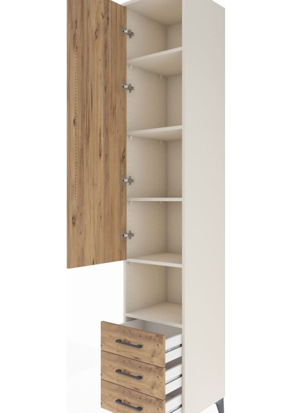 Hyperion Dolap 5 Raflı 3 Çekmeceli Tek Kapaklı 44X44X243 Aytaşı-Çam indirimleri