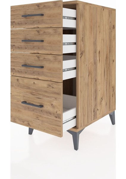Kronos Komodin 4 Çekmeceli 44X59X96 Çam-Çam fırsatları