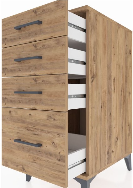 Kronos Komodin 4 Çekmeceli 44X59X96 Çam-Çam indirimleri