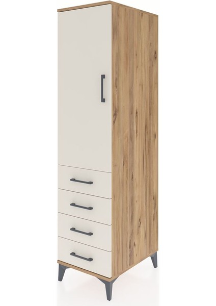 Kronos Dolap 2 Raflı 4 Çekmeceli Tek Kapaklı 44X59X182 Çam-Aytaşı modelleri