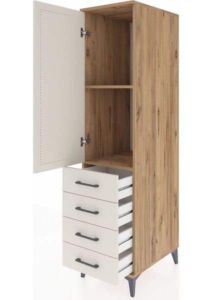 Kronos Dolap 2 Raflı 4 Çekmeceli Tek Kapaklı 44X59X182 Çam-Aytaşı fırsatları