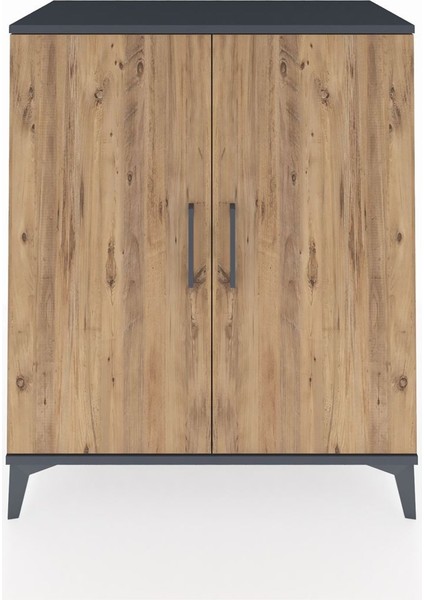 Hyperion Şifonyer 2 Kapaklı 88X44X106 Antrasit-Çam