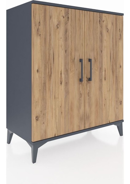 Hyperion Şifonyer 2 Kapaklı 88X44X106 Antrasit-Çam fiyatları