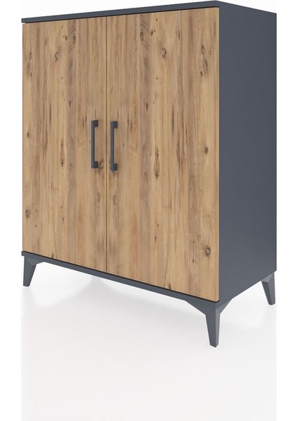 Hyperion Şifonyer 2 Kapaklı 88X44X106 Antrasit-Çam modelleri