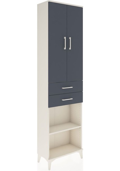 Arges Dolap 4 Raflı 2 Çekmeceli 2 Kapaklı 60X30X221 Aytaşı-Antrasit fiyatları