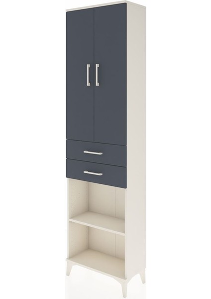Arges Dolap 4 Raflı 2 Çekmeceli 2 Kapaklı 60X30X221 Aytaşı-Antrasit modelleri
