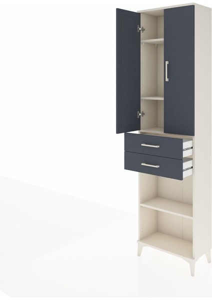 Arges Dolap 4 Raflı 2 Çekmeceli 2 Kapaklı 60X30X221 Aytaşı-Antrasit fırsatları