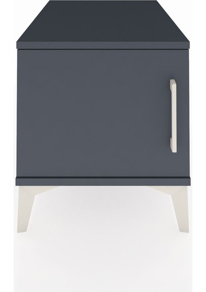 Kronos Komodin Tek Raflı Tek Kapaklı 44X59X48 Antrasit-Antrasit