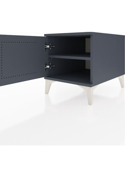 Kronos Komodin Tek Raflı Tek Kapaklı 44X59X48 Antrasit-Antrasit fırsatları