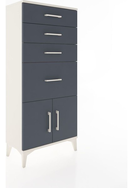 Hyperion Dolap 4 Çekmeceli 2 Kapaklı 60X44X134 Aytaşı-Antrasit fiyatları