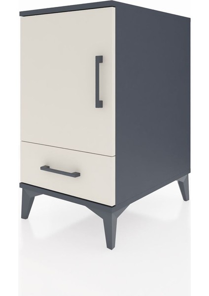 Kronos Komodin 2 Raflı Tek Çekmeceli Tek Kapaklı 44X59X80 Antrasit-Aytaşı modelleri