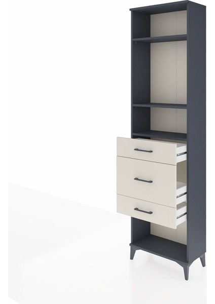 Arges Dolap 3 Raflı 3 Çekmeceli 60X30X221 Antrasit-Aytaşı fırsatları